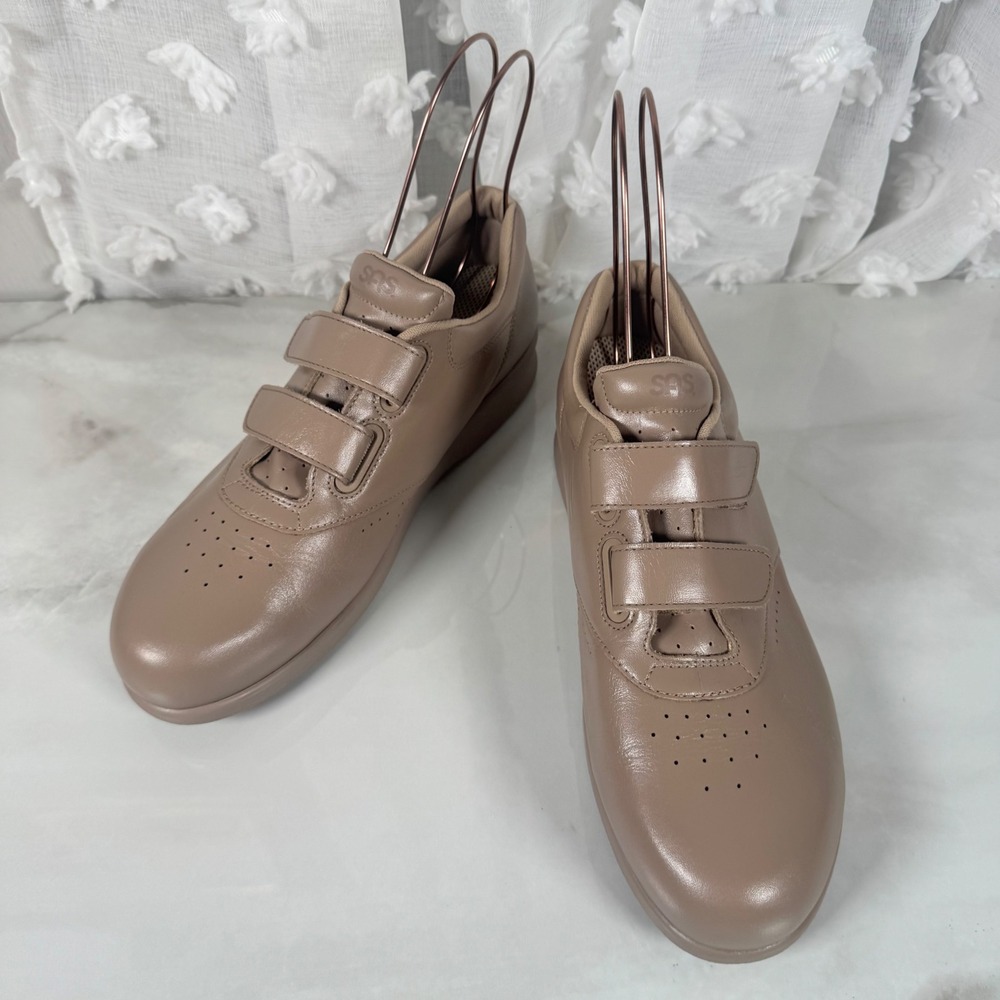 Vintage SAS Tan Dual Strap Comfort Walking Shoes Leather Tripad Mens‎ 10.5M